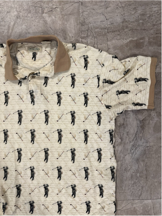 St. John's Bay Other - VTG 90s St. Johns Bay Golf All Over Print Polo Golf Shirt Cotton Golf Sz L